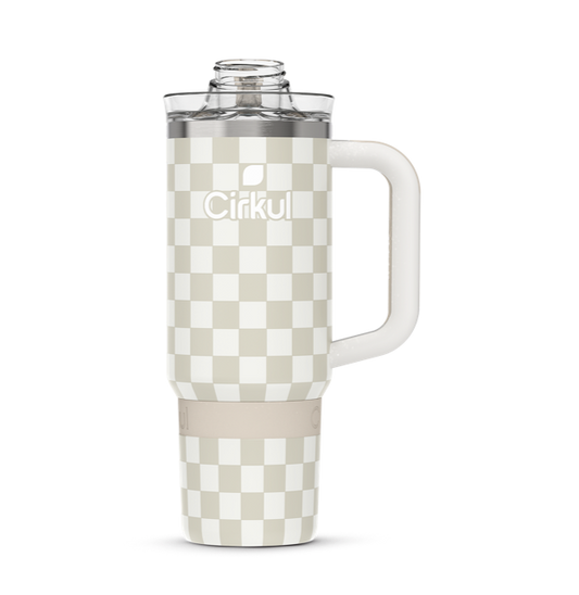 Limited Edition: 30oz. Taupe Tartan Travel StrawSip™ Tumbler (BNUG)